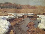 Levitan, Isaak Fruhling the last snow oil painting picture wholesale